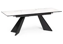 Керамический стол Ливи 140х80х78 белый мрамор / черный 532400 Woodville столешница белая из керамика