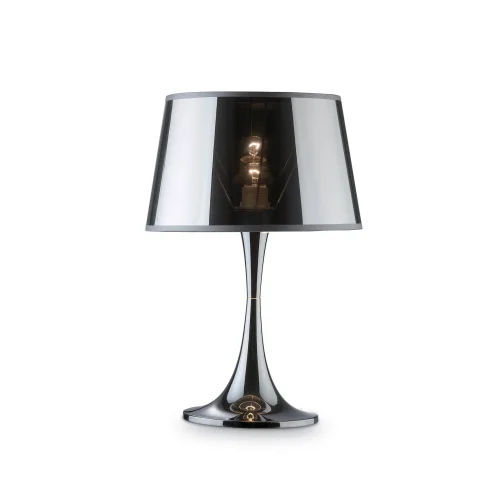 Настольная лампа LONDON TL1 BIG CROMO Ideal Lux хром на 1 лампу, основание хром металл в стиле современный 