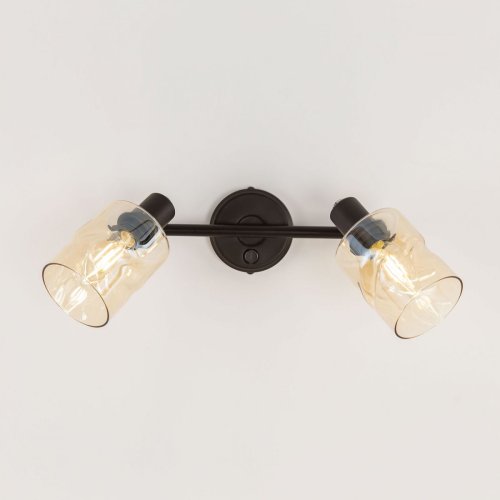 Бра с выключателем Кингстон CL518520 Citilux янтарный на 2 лампы, основание венге коричневое в стиле современный 