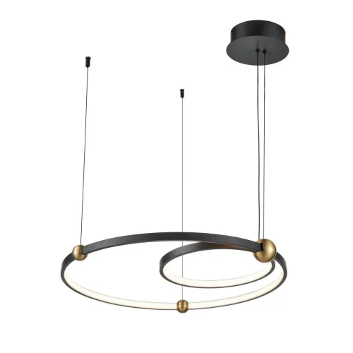Светильник подвесной ЛЕД Атомо (Atomo) VL7252P12 Vele Luce чёрный на 1 лампу, основание чёрное в стиле хай-тек современный кольца Светильник подвесной ЛЕД Атомо (Atomo) VL7252P12 Vele Luce чёрный на 1 лампу, основание чёрное в стиле хай-тек современный кольца