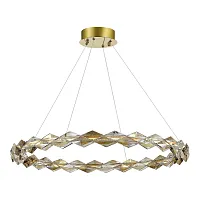 Люстра подвесная LED Diamanta SL6009.213.01 ST-Luce прозрачная янтарная на 1 лампа, основание хром в стиле современный кольца