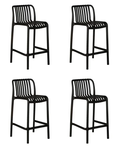 Стул полубарный набор 4 шт. SET-4 777-1PP-LMZL CHLOE, цвет черный Dobrin, /полимер, ножки/пластик/чёрный, размеры - *910***440*510 Стул полубарный набор 4 шт. SET-4 777-1PP-LMZL CHLOE, цвет черный Dobrin, /полимер, ножки/пластик/чёрный, размеры - *910***440*510