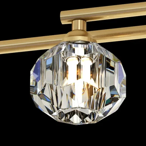Люстра потолочная RH CH L8 Brass 205797-23 ImperiumLoft прозрачная на 8 ламп, основание латунь в стиле современный  фото 6