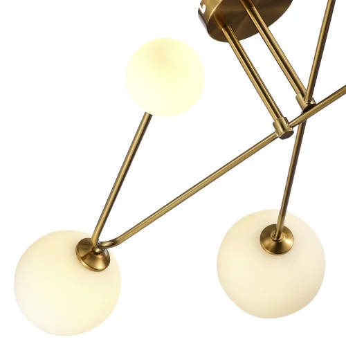 Люстра потолочная Fantini SLE2211-302-06 Evoluce белая на 6 ламп, основание латунь в стиле современный шар фото 3