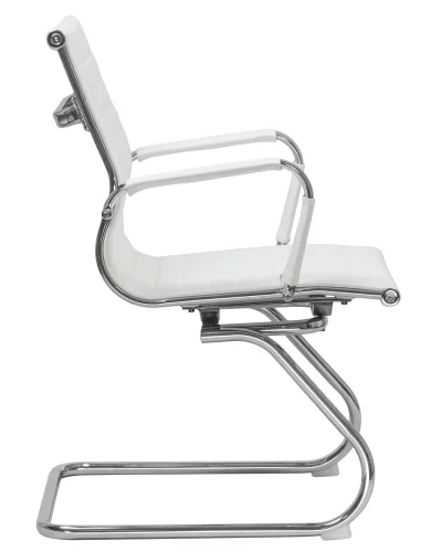 Офисное кресло для посетителей 102N-LMR CODY, цвет сиденья белый, цвет основания хромированная сталь Dobrin, белый/экокожа, ножки/металл/хром, размеры - ****535*600 фото 3