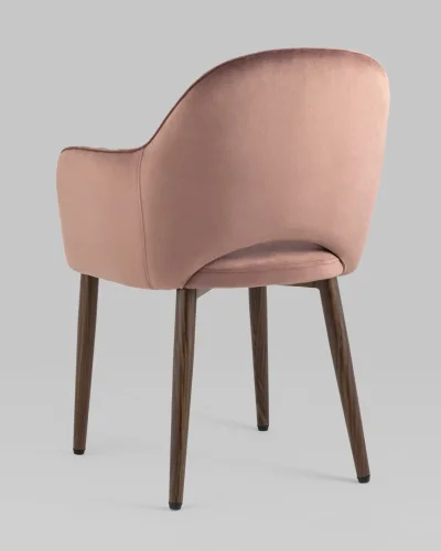 Стул Венера диамант NEW, велюр пыльно-розовый (ножки дерево) NP УТ000037250 Stool Group, /, ножки//чёрный, размеры - *820***585*645 фото 5