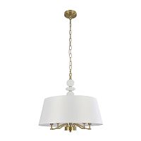 Люстра подвесная Sut 8410/5A Lumion белая на 5 ламп, основание латунь в стиле классический 