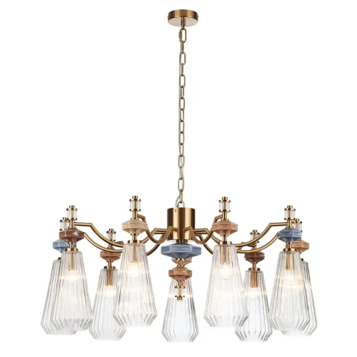 Люстра подвесная Terra 5414/9 Odeon Light прозрачная на 9 ламп, основание античное бронза латунь в стиле классический современный фото 4