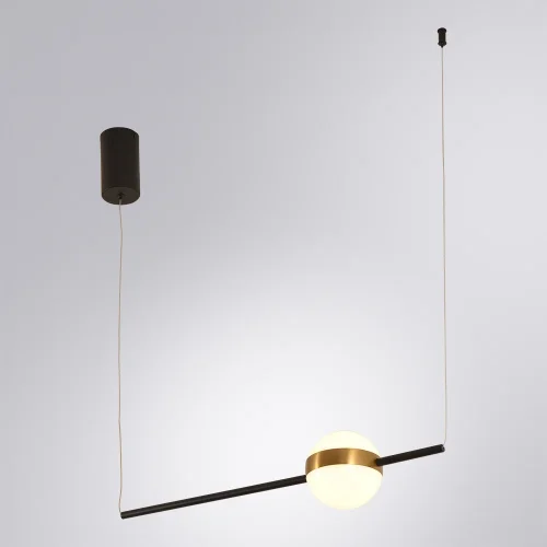 Светильник подвесной LED Furud A2124SP-1BK Arte Lamp белый 1 лампа, основание чёрное в стиле хай-тек современный  фото 2
