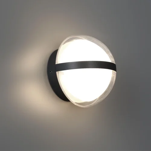 Настенный светильник уличный LED Opal 359195 Novotech уличный IP54 чёрный на 1 лампу, плафон чёрный в стиле современный LED фото 4