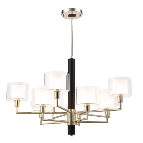 Люстра на штанге MAESTRO SP-PL5+5 GOLD Crystal Lux прозрачная белая на 5 ламп, основание золотое в стиле современный фото 2