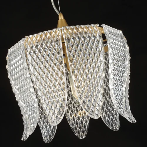 Светильник подвесной Beatris 5296/3 Lumion прозрачный 3 лампы, основание матовое золото в стиле современный  фото 3