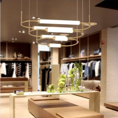 Светильник подвесной Giopato Coombes CIRQUE Pendant Ellipse Vertical 148254-22 ImperiumLoft белый на 2 лампы, основание латунь в стиле современный лофт фото 3