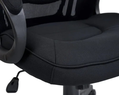 Офисное кресло для руководителей 109BL_Black-LMR STEVEN BLACK, чёрный пластик, чёрная ткань Dobrin, чёрный/сетка, ножки/металл/чёрный, размеры - 1210*1270***720*720 фото 9