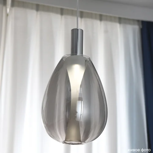 Светильник подвесной LED GAUDI SP4W LED SMOKE Crystal Lux серый на 1 лампу, основание хром в стиле современный фото 7