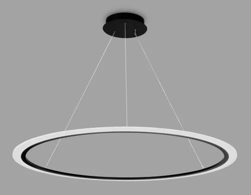 Светильник подвесной LED с пультом FA4353 Ambrella light белый чёрный 1 лампа, основание чёрное в стиле современный хай-тек минимализм с пультом кольца фото 6