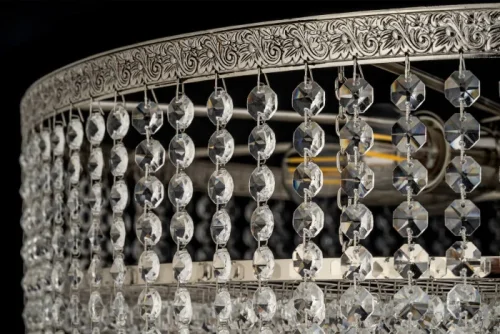 Люстра потолочная хрустальная Favola E 1.3.60.102 N Arti Lampadari прозрачная на 8 ламп, основание никель в стиле классический  фото 2