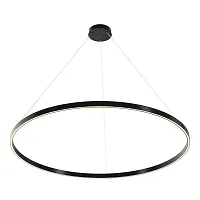 Светильник подвесной LED Rim MOD058PL-L65BK Maytoni чёрный на 1 лампу, основание чёрное в стиле современный хай-тек минимализм кольца