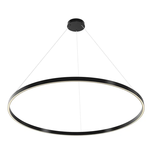 Светильник подвесной LED Rim MOD058PL-L65BK Maytoni чёрный на 1 лампу, основание чёрное в стиле современный хай-тек минимализм кольца