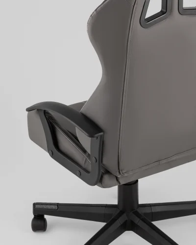Кресло спортивное TopChairs Wyvern, серо-черный УТ000039485 Stool Group, серый/экокожа, ножки/полимер/чёрный, размеры - 1110*1210**** фото 3