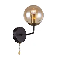 Бра с выключателем Modestus 2344-1W F-promo янтарный 1 лампа, основание коричневое в стиле модерн 