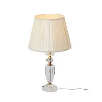 Настольная лампа V5211/1L Vitaluce бежевая 1 лампа, основание золотое прозрачное стекло металл в стиле арт-деко 