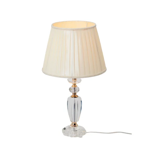 Настольная лампа V5211/1L Vitaluce бежевая на 1 лампу, основание золотое прозрачное стекло металл в стиле арт-деко 