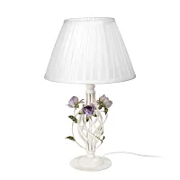 Настольная лампа V1790-0/1L Vitaluce белая 1 лампа, основание бежевое металл в стиле флористика 