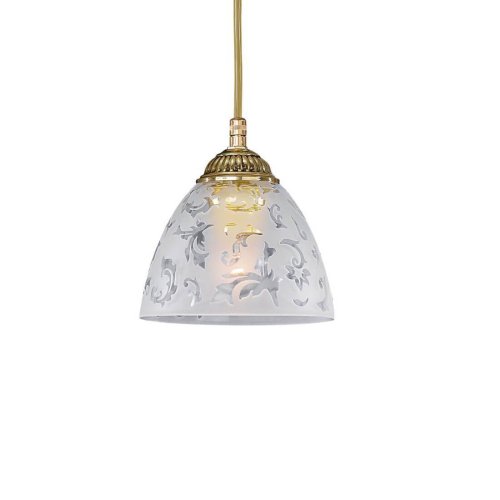 Светильник подвесной L 6352/14 Reccagni Angelo белый 1 лампа, основание золотое в стиле классический 