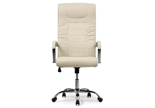 Компьютерное кресло Longer cream 15262 Woodville, бежевый/искусственная кожа, ножки/металл/хром, размеры - *1280***600*660 фото 4
