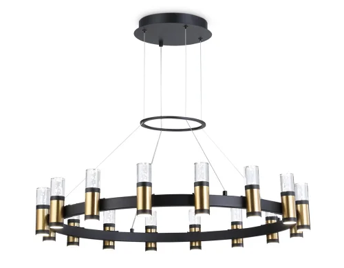 Люстра подвесная LED FL6212 Ambrella light прозрачная на 1 лампа, основание чёрное в стиле хай-тек современный 