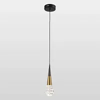 Светильник подвесной LED Duval LSP-7140 Lussole прозрачный 1 лампа, основание чёрное в стиле хай-тек современный 