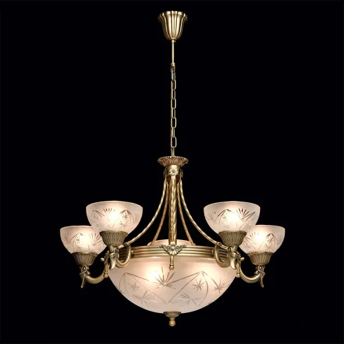 Люстра подвесная Афродита 317011708 MW-Light белая на 5 ламп, основание латунь в стиле классический  фото 8