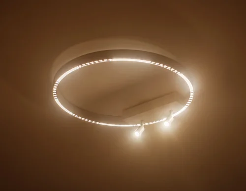 Светильник потолочный LED FL5807 Ambrella light белый 1 лампа, основание белое в стиле современный хай-тек кольца фото 3