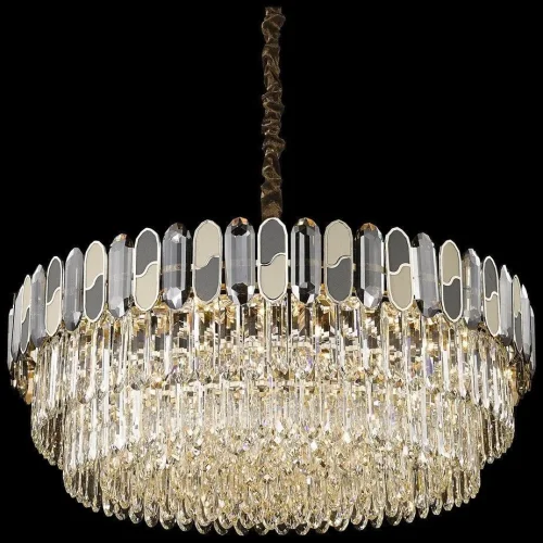 Люстра подвесная Cordelia WE132.21.303 Wertmark прозрачная на 21 лампа, основание золотое в стиле классический 