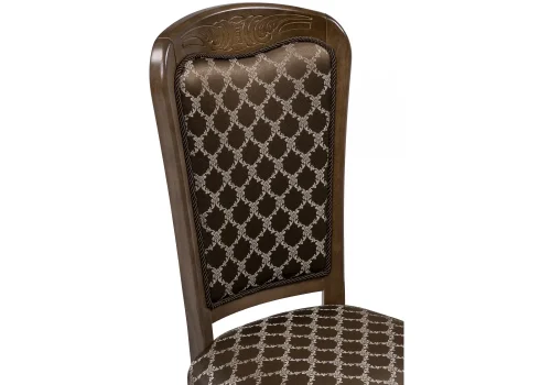 Деревянный стул Клето орех / коричневый 450686 Woodville, коричневый/ткань, ножки/массив бука дерево/орех, размеры - ****500*580 фото 5