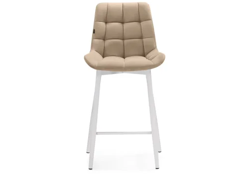 Полубарный стул Алст К бежевый / белый 502118 Woodville, бежевый/велюр, ножки/металл/белый, размеры - ****500* фото 2