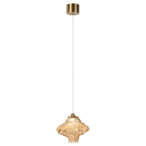 Светильник подвесной LED Ordi 5108/3L Odeon Light янтарный на 1 лампу, основание античное бронза в стиле арт-деко современный фото 3