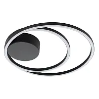 Светильник потолочный Ruotale 900471 Eglo чёрный 4 лампы, основание чёрное в стиле современный хай-тек кольца