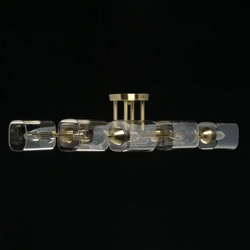 Люстра потолочная Тетро 673016208 DeMarkt бежевая на 8 ламп, основание античное бронза в стиле современный  фото 3