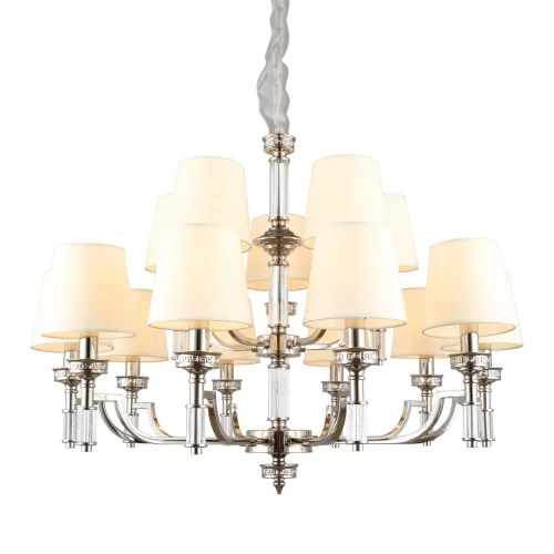 Люстра подвесная Dimaro OML-87803-15 Omnilux бежевая на 15 ламп, основание хром в стиле классический 