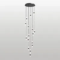 Светильник подвесной LED Hopkins LSP-7401 Lussole белый на 1 , основание чёрное в стиле хай-тек современный каскад