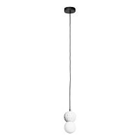 Светильник подвесной Quill 10109 Light grey LOFT IT белый 1 лампа, основание чёрное в стиле арт-деко шар