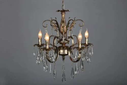 Люстра подвесная Florence OML-77603-05 Omnilux без плафона на 5 ламп, основание золотое в стиле классический  фото 4