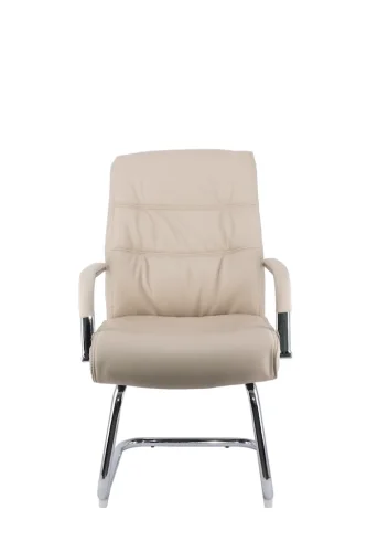 Кресло для посетителей Bond CF Экокожа Бежевый EC-333A CF PU Beige Everprof, бежевый/экокожа, ножки//, размеры - 990*990***570* фото 3