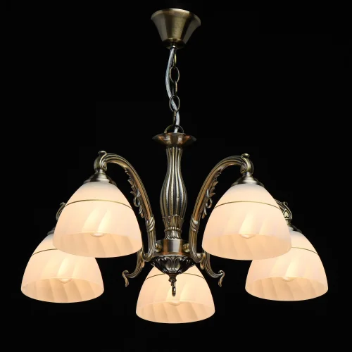 Люстра подвесная Ариадна 450018905 DeMarkt белая на 5 ламп, основание античное бронза в стиле классический  фото 2