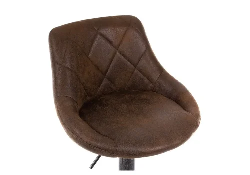 Барный стул Curt vintage brown 1882 Woodville, коричневый/ткань, ножки/металл/коричневый, размеры - *1040***450*500 фото 5