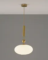 Светильник подвесной Creamy V10912-P Moderli белый 1 лампа, основание золотое в стиле модерн выдувное