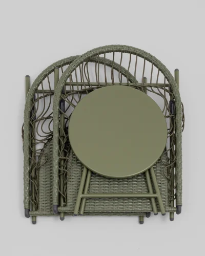 Комплект складной мебели для сада Soley, зелёный УТ000039925 Stool Group на 1 , основание в стиле кантри раскладной фото 3