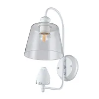 Бра Passero A4289AP-1WH Arte Lamp прозрачная на 1 лампа, основание белое в стиле прованс птички
